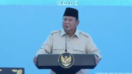 Presiden terpilih Prabowo Subianto saat memaparkan visi ekonomi untuk mencegah kebocoran kekayaan negara melalui program pro-rakyat. (Foto: RSS)