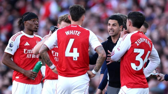 
 Ekspresi Mikel Arteta saat memberikan instruksi kepada pemain Arsenal dalam laga melawan Newcastle United. (Foto: RSS)