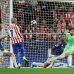 Selebrasi Julian Alvarez setelah mencetak gol penyeimbang melalui titik putih dalam laga melawan Arsenal di Madrid. (Foto: RSS)
