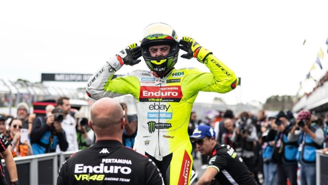 
 Fabio Di Giannantonio saat beraksi di lintasan MotoGP 2026 dengan motor Ducati. (Foto: RSS)