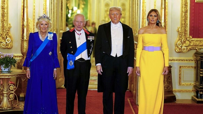 
 Presiden Donald Trump saat menerima kunjungan Raja Charles III di Gedung Putih untuk membahas stabilitas global. (Foto: RSS)