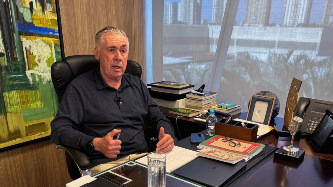 
 Pelatih Real Madrid Carlo Ancelotti memberikan keterangan pers terkait kondisi internal tim di Madrid. (Foto: RSS)