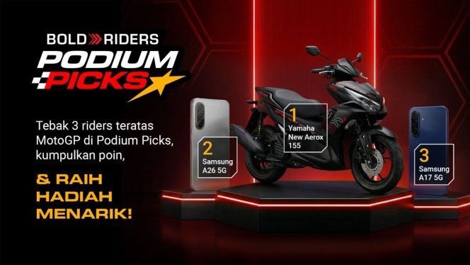 
 Bold Riders ajak penggemar MotoGP tebak podium GP Prancis 2026 berhadiah Yamaha Aerox. (Foto: RSS)