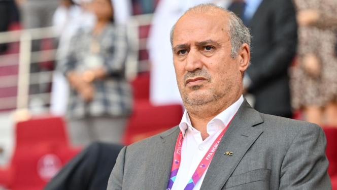 
 Presiden Federasi Sepakbola Iran (FFIRI), Mehdi Taj, saat menghadiri agenda resmi sebelum dilaporkan mendapat penolakan masuk dari otoritas Kanada. (Foto: RSS)