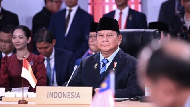 
 Presiden Prabowo Subianto saat memberikan pernyataan mengenai pentingnya dialog damai antarnegara anggota pada KTT ASEAN ke-48 di Filipina. (Foto: RSS)