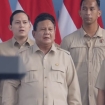 Presiden Prabowo Subianto menyapa massa buruh dalam peringatan May Day 2026 di Monas, Jakarta. (Foto: RSS)