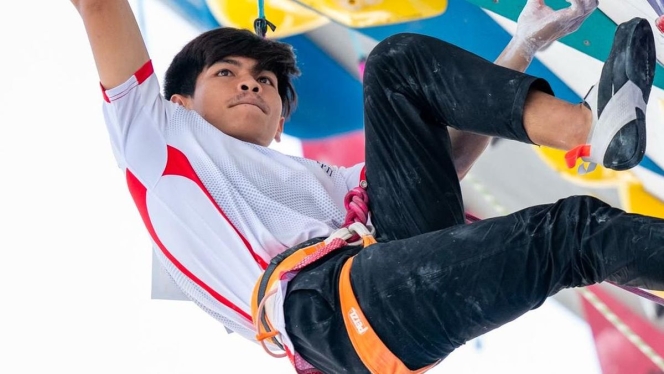 
 Atlet panjat tebing Indonesia, Putra Tri Ramadani dan Alma Ariella Tsany saat mempersiapkan diri untuk World Climbing Wujiang 2026. (Foto: RSS)